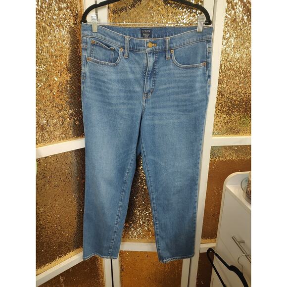 J. Crew Women's Jeans Size 30 Essential Straight Jean Medium Wash Cropped - Picture 1 of 12